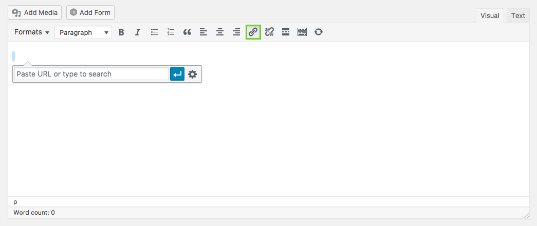 Link toevoegen in wordpress